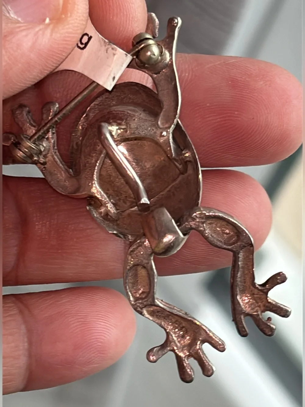 Vintage Sterling Silver Frog Brooch